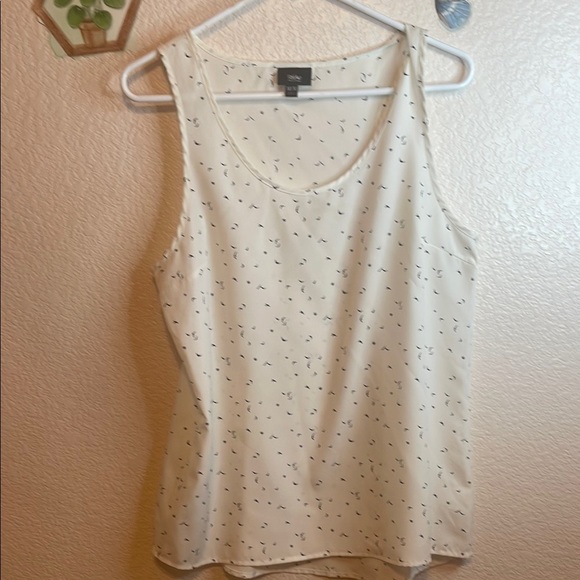 Loft White Tank Top with Black Pattern - Picture 1 of 7